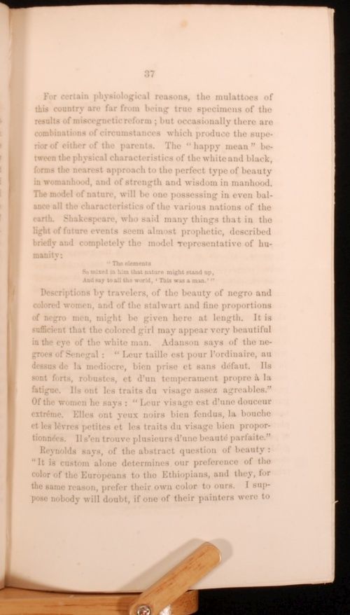 1864 Miscegenation Race America Slavery Civil War Croly