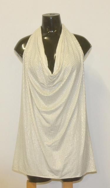 Cut25 Size 10 White Metal Jersey Top C4138SP