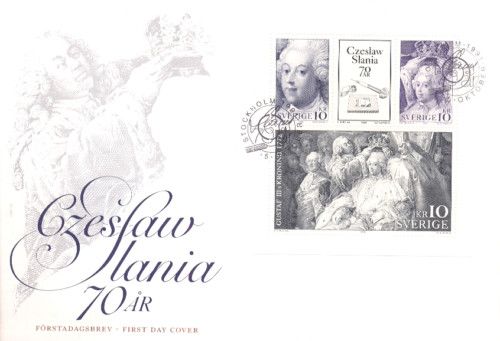 Czeslaw SLANIA 70th Sweden Miniature Sheet FDC 1991