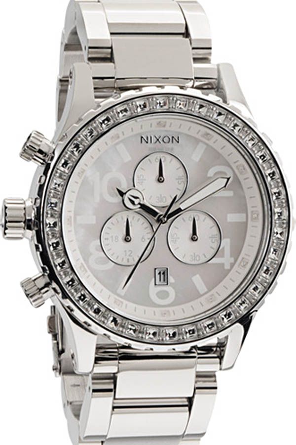 Nixon The 42 20 Chrono Crystal Stainless Watch Authentic Womens New in