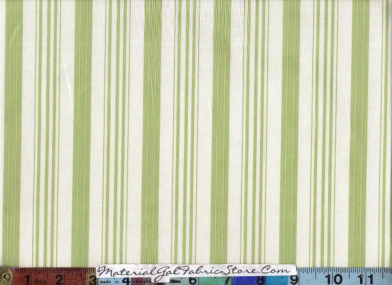 Free Spirit Fabric Barefoot Roses Legacy Green Cream Stripe 052