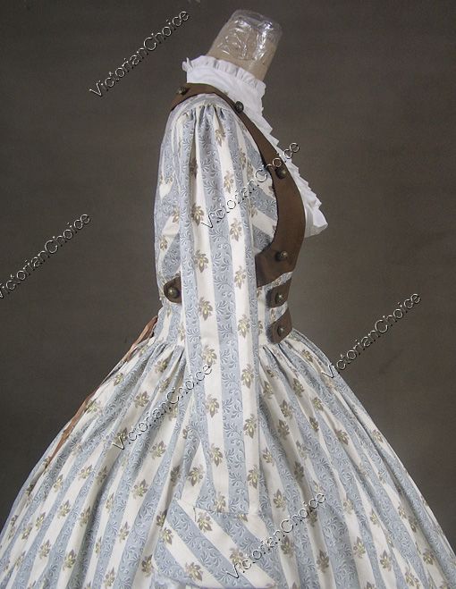  Victorian Cotton Blends Ball Gown Day Dress Reenactment 187 M