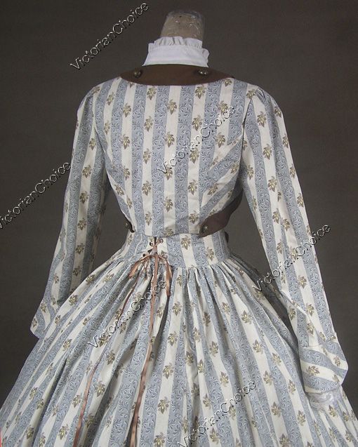  Victorian Cotton Blends Ball Gown Day Dress Reenactment 187 M