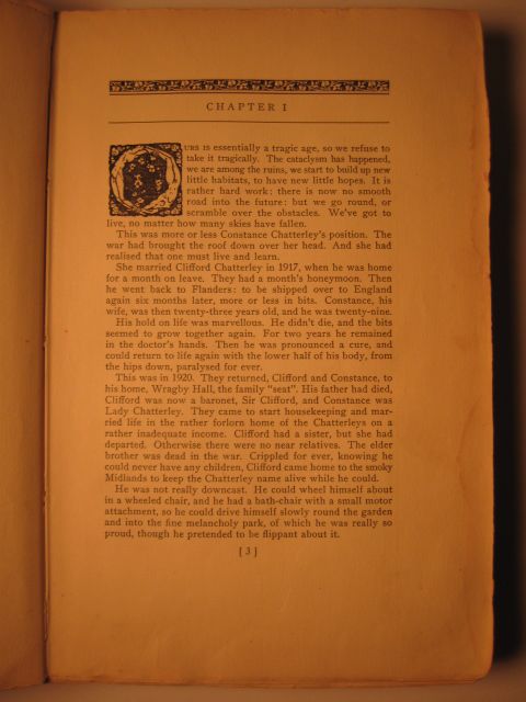 1928 Pirated D H Lawrence Lady Chatterleys Lover