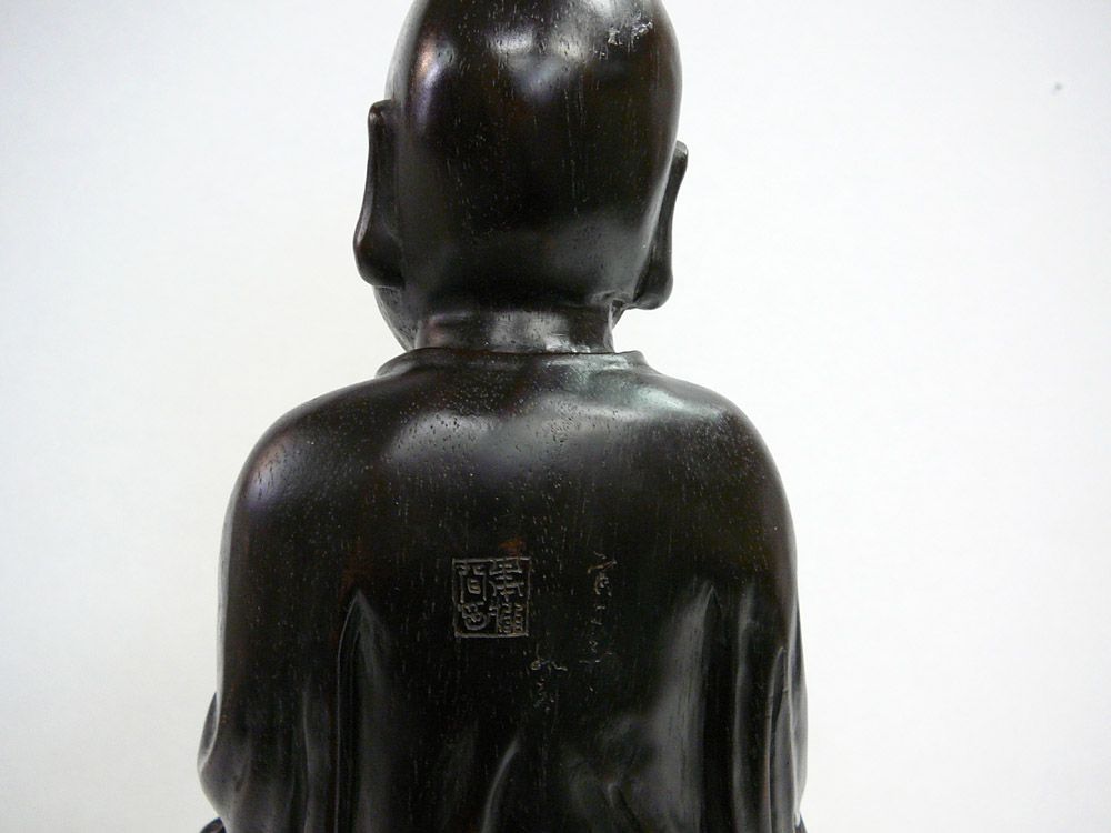 Chinese African Zitan Fine Zen Master Damo Figure S2573