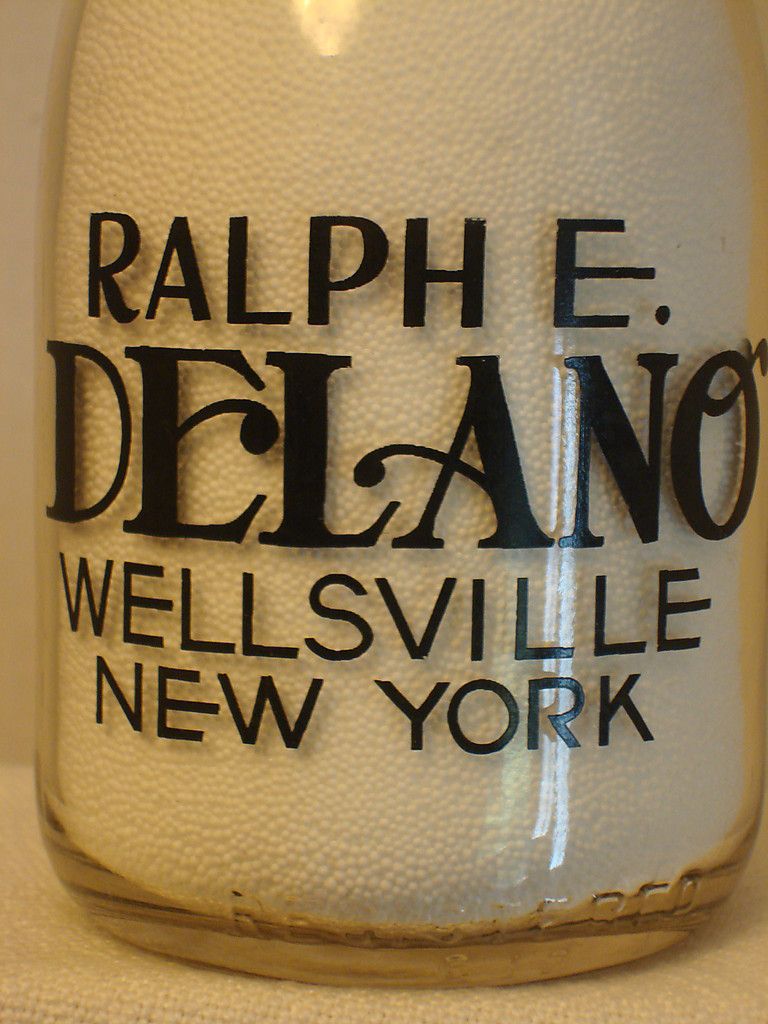  Milk Bottle Fall Brook Dairy Farm Ralph Delano Wellsville NY VERY RARE