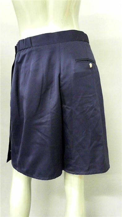 David Brooks Misses 8 Pleated Skort Shorts Navy Blue Solid Designer