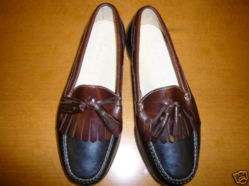 New Cole Haan Pinch Shawl Blk Brn Kiltie Tassel Loafers