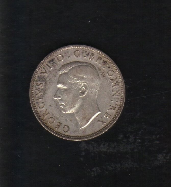 1941 KING GEORGE VI UNITED KINGDOM GREAT BRITAIN HALF CROWN COIN