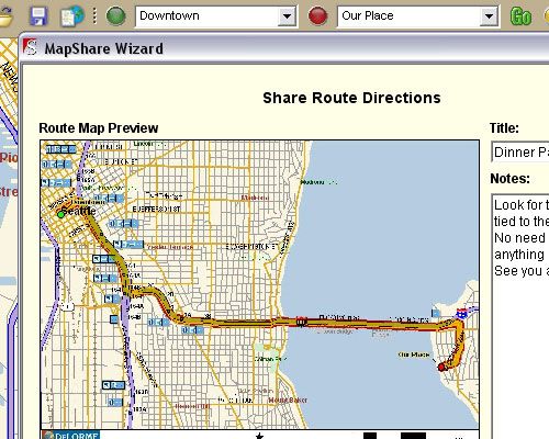The MapShare feature of Street Atlas USAmakes personalizing and
