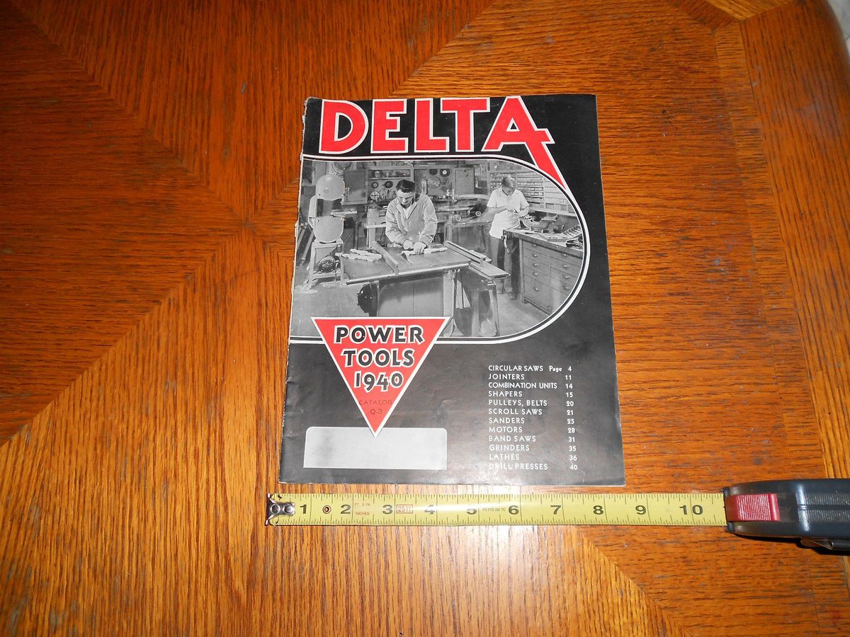 Vintage Original Delta Power Tools Catalog 1940 Milwaukee Wisconsin Q