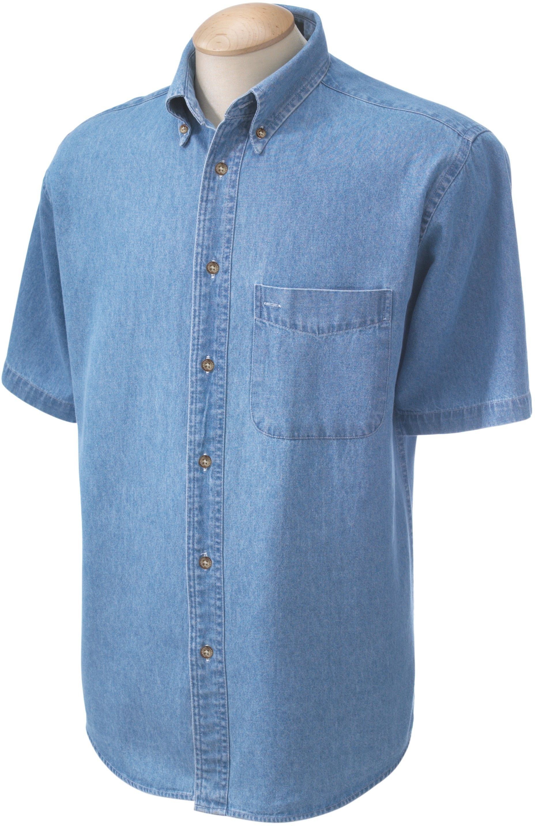 Harriton Mens 6 5 oz Short Sleeve Denim Shirt M550S