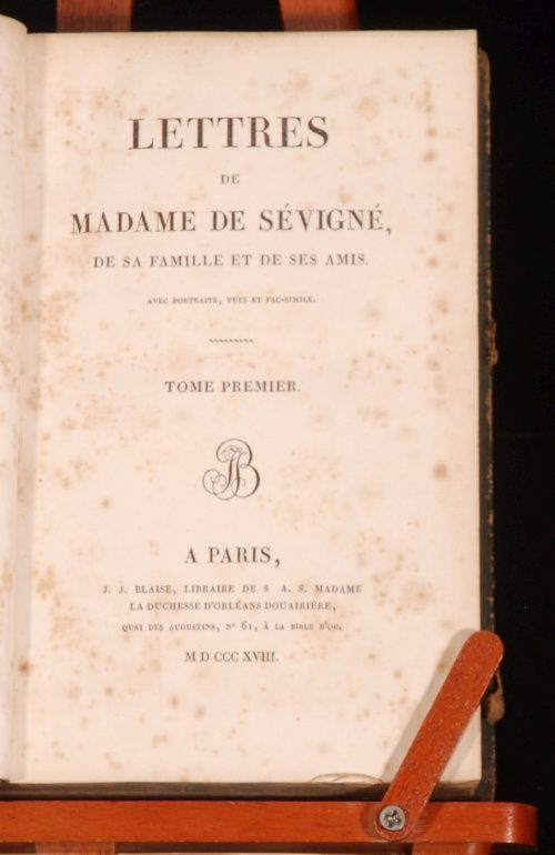 1818 Lettres de Madame de Sévigné in French Portraits First Edition