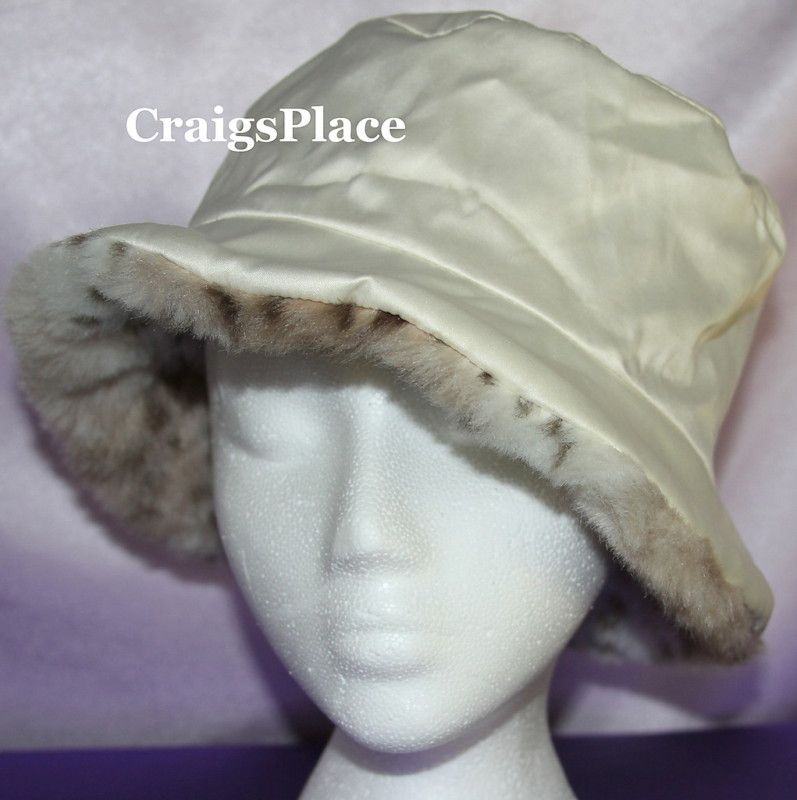 Dennis Basso Reversible Water Resistant Satin Faux Fur Hat A211754