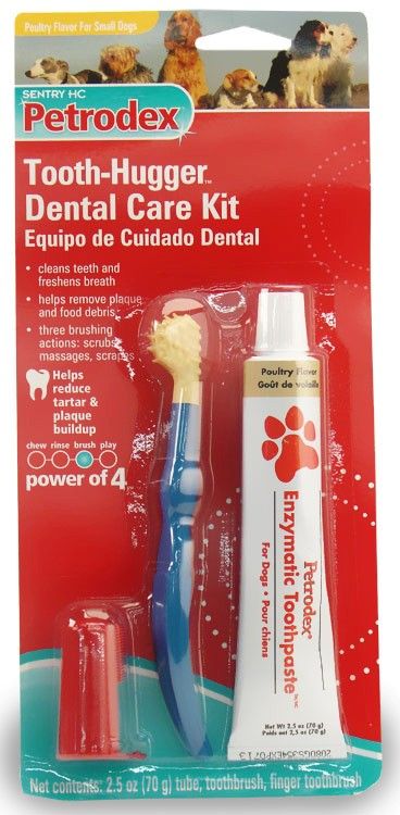 Sentry HC Petrodex Tooth Hugger Dental Care Kit Poultry Flavor Small