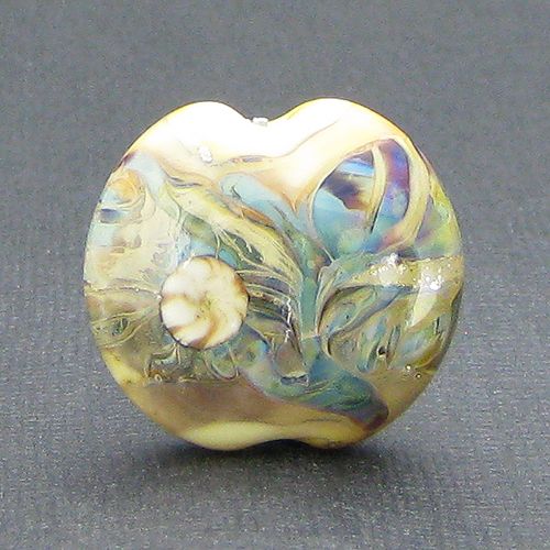 Artforms Beads   CALDEW   Handmade Lampwork Glass Focal Bead   Lentil