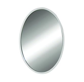 DecoLav 9716 Wht White Lola 22 Oval Wall Mirror with Solid Wood Frame