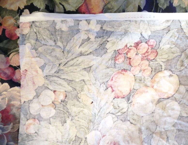 Beautiful Barkcloth New Fabric Fruit Flowers Vines