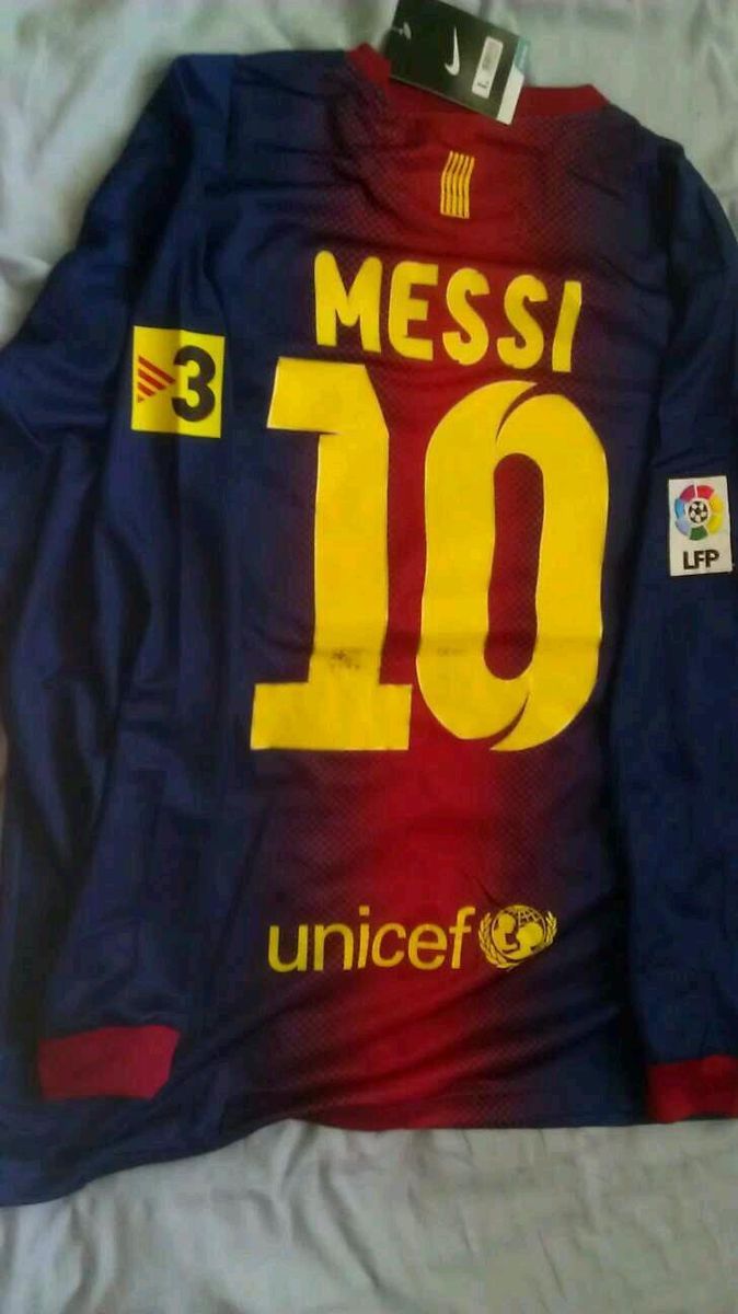 Oficial Nike Barcelona Messi Soccer Jersey Long Sleeve 2012