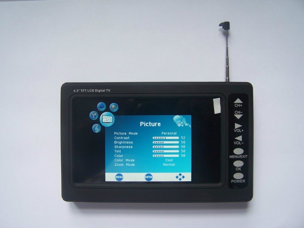 Portable Digital HDTV with External Antenna ATSC