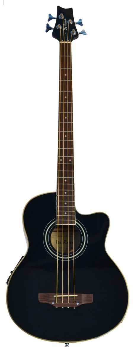 New Black DeRosa Acoustic Electric Bass Guitar with 4 Band EQ