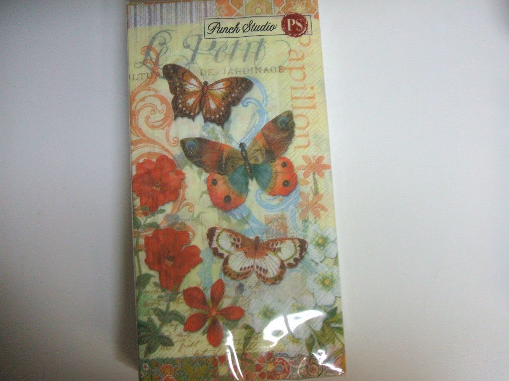 Rustic Butterfly Paper Guest Towel Napkin Use for Decoupage