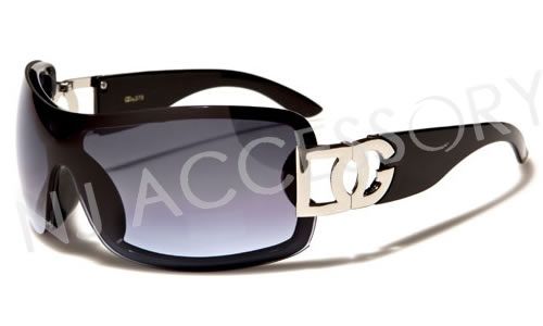 Hot New DG Designer Womens Fashion Shield Sunglasses Black Frame w