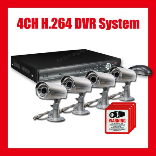 CCTV 4CH Standalone DVR IR Camera Home DIY Security Kit