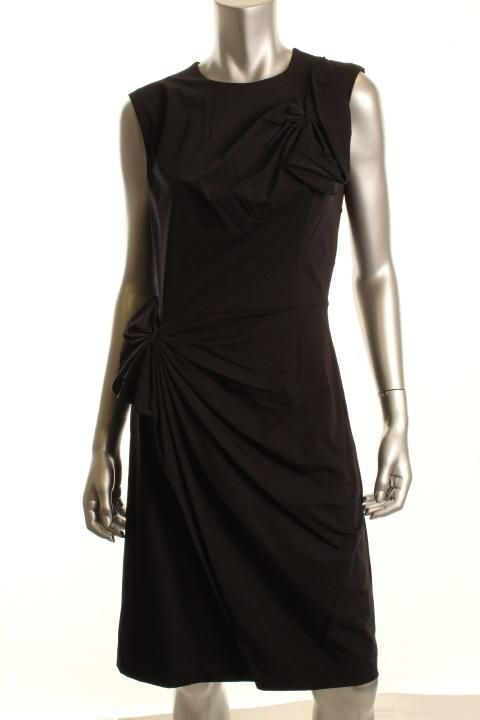 Diane Von Furstenberg New Agata Faux Wrap Sleeveless Little Black