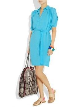 348 Diane Von Furstenberg Karin Belted Crepe Dress Sz 10