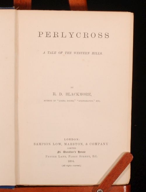 1894 Richard Doddridge Blackmore Novel Perlycross Tale
