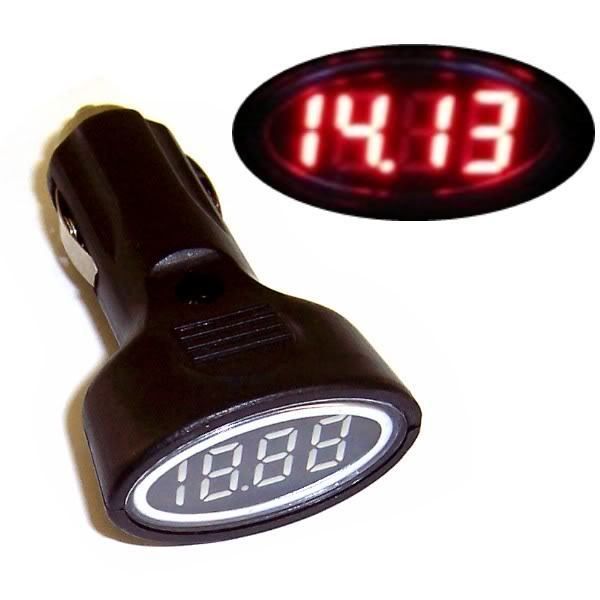 New Red LED 12 Volt Car Audio Digital Voltage Display Gauge