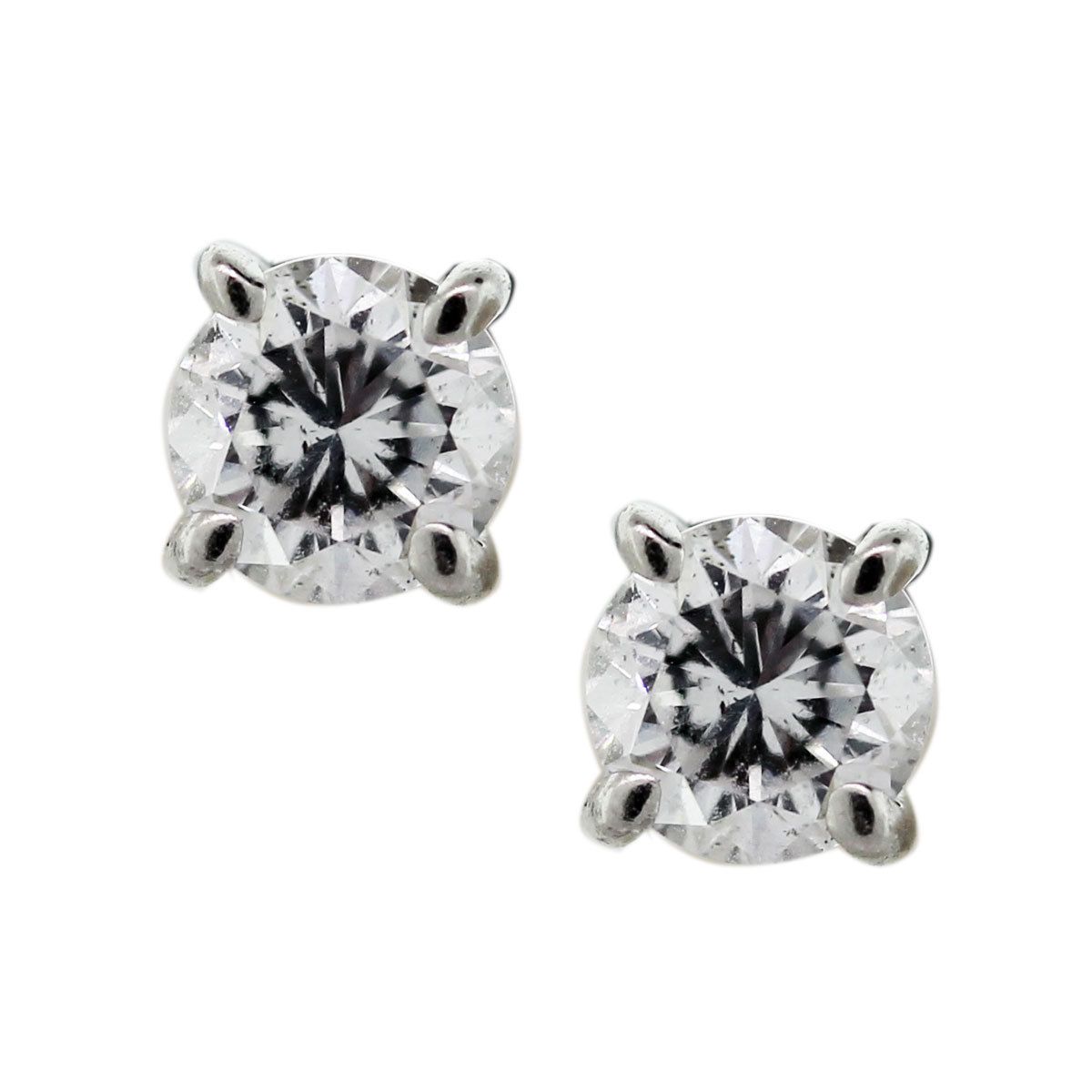 14k White Gold Diamond Stud Earrings in Diamond