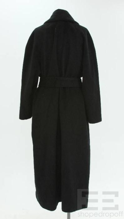 Donna Karan Black Cashmere Long Coat Size M