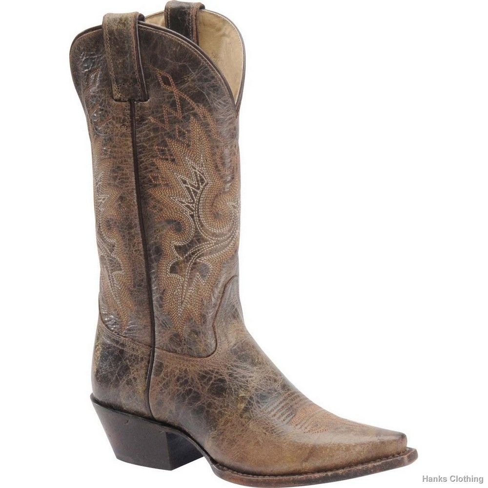 Womens Double H 12 Distressed Onix Leather Cowgirl Boot Style DH5223