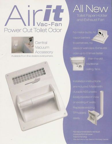 Air It  Central Vac Exhaust Fan Toilet Paper Holder