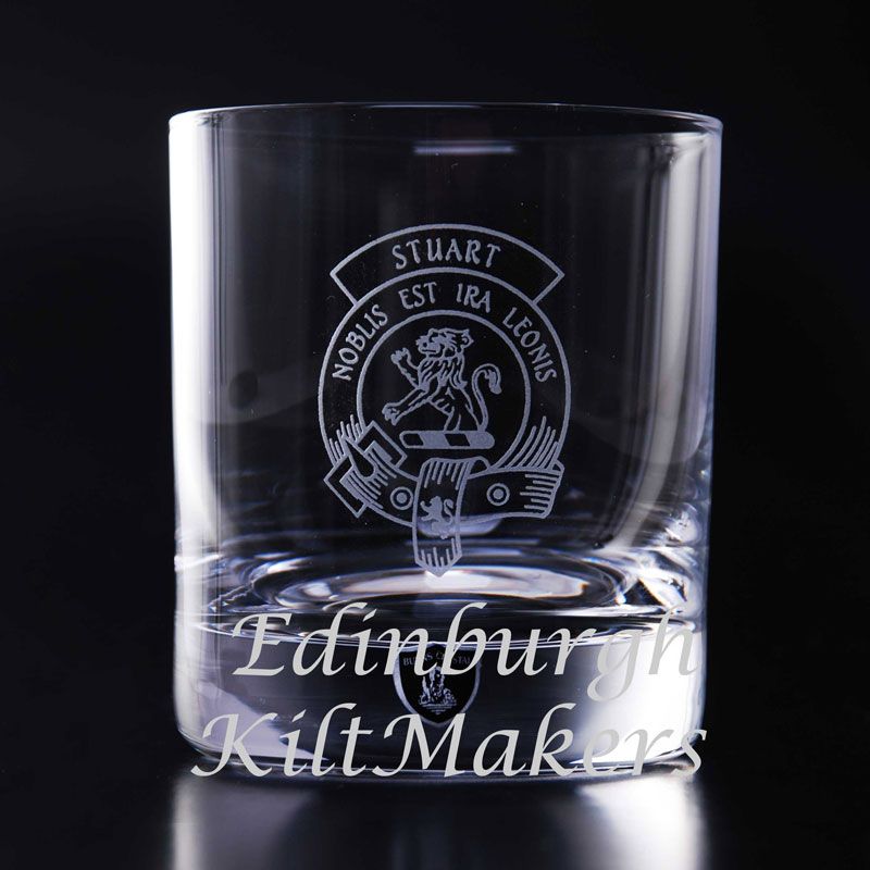 Campbell Clan Crested Crystal Whiskey Glass Burns Crystal Whisky