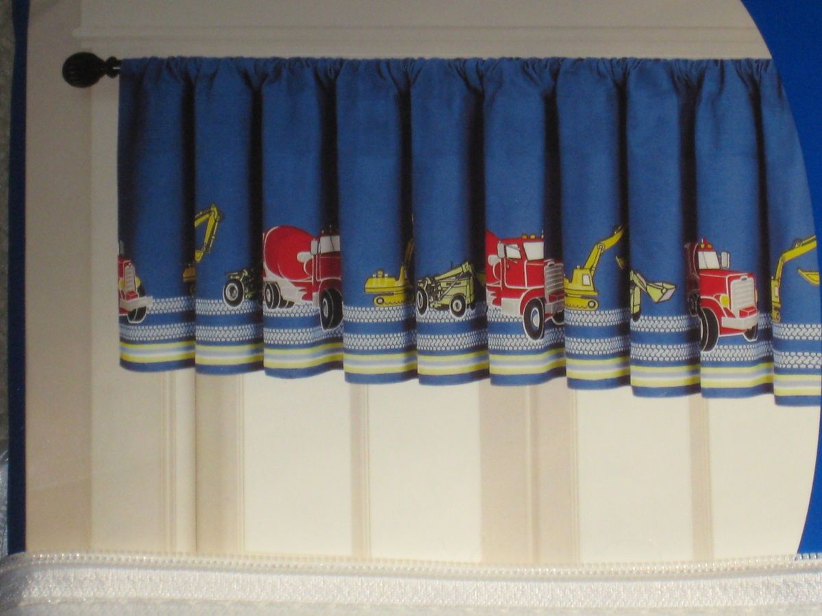 Colormate Kids Truckin Trucks Tailored Window Valance NIP