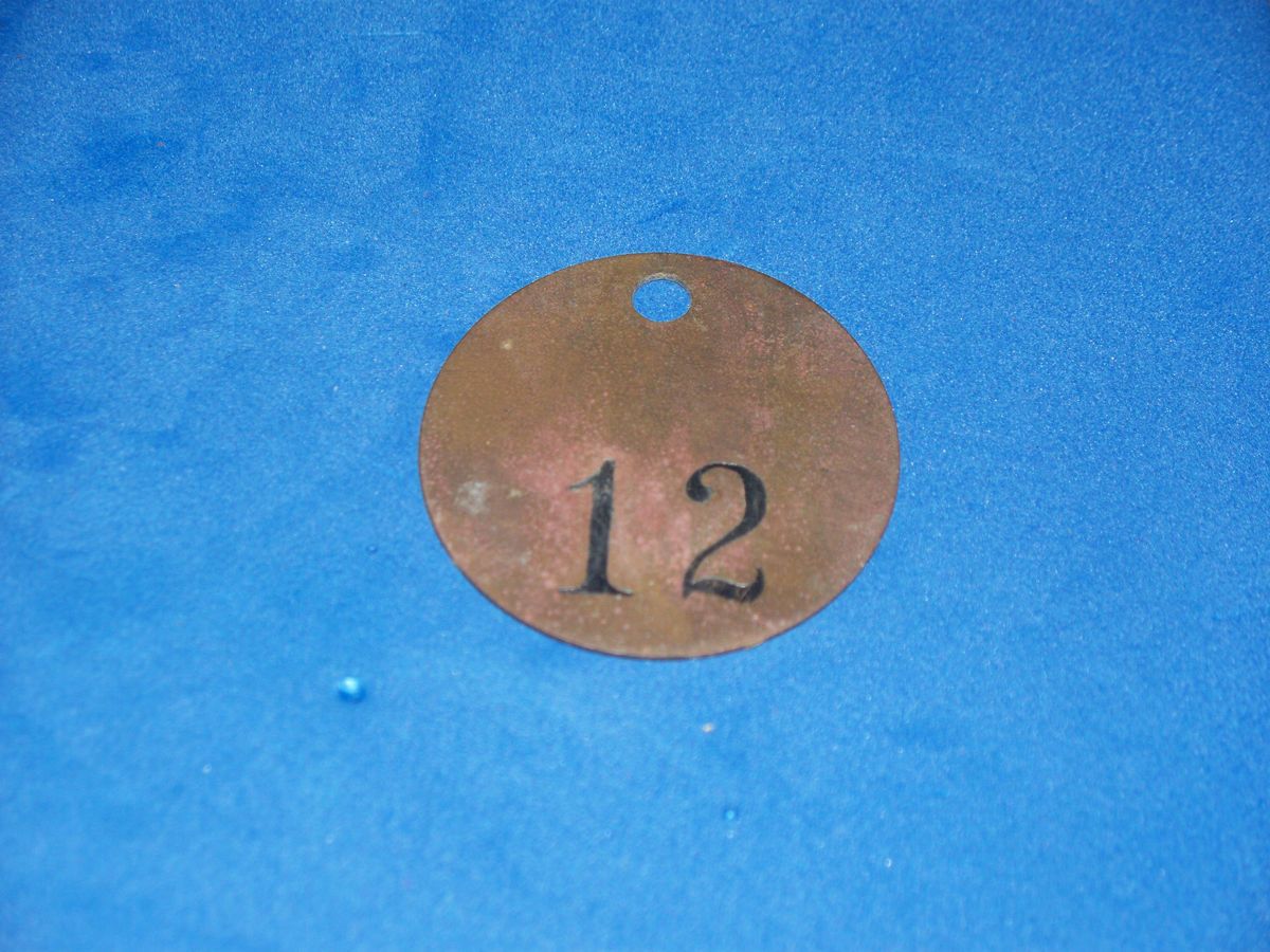 Vintage BRASS TAG 12