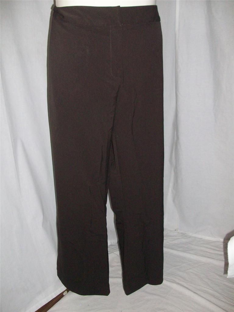 34 Silhouettes Two Way Stretch Wide Leg Dress Pants Black New