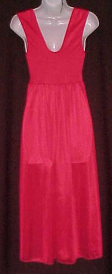 Hot Red Body Hugging Spandex Lace Waltz Nightgown Sz S