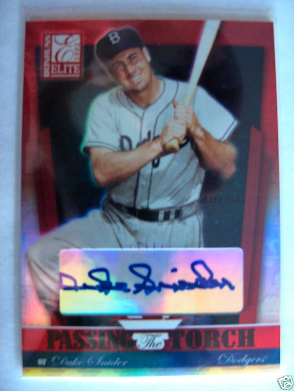 Duke Snider 2002 Donruss Elite Passing The Torch Auto