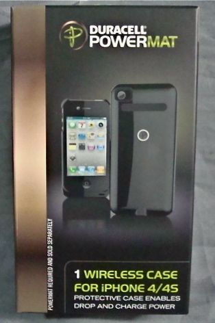 New Duracell Powermat iPhone 4 4S Wireless Charging Case Black RCA4B1