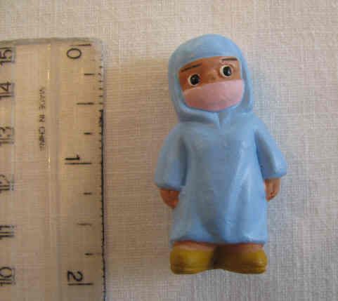  Figural of A Muslim Lady in Blue Dress Veil Souvenir of Morocco