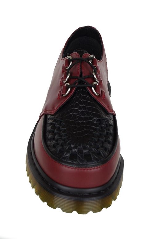 Dr Martens Mens Shoes Ramsey Red Black Leather 10491601 Sz 12 M