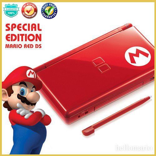 New Red mario Nintendo DS Lite Console NDSL handheld system DS DSL