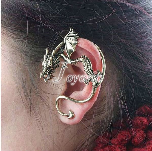  Punk Dragon Vintage Back Earrings Ear Cuff Studs Animals FJ7