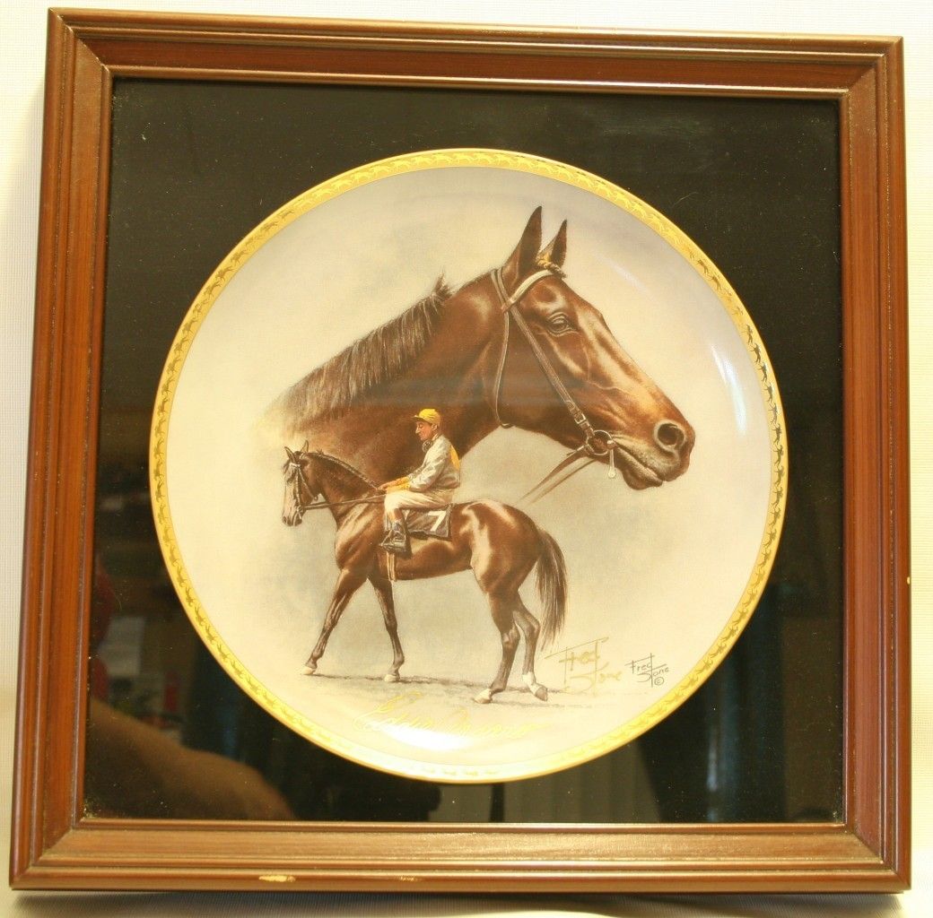 Eddie Arcaro Signed Fred Stone Up Kelso Plate Framed Le