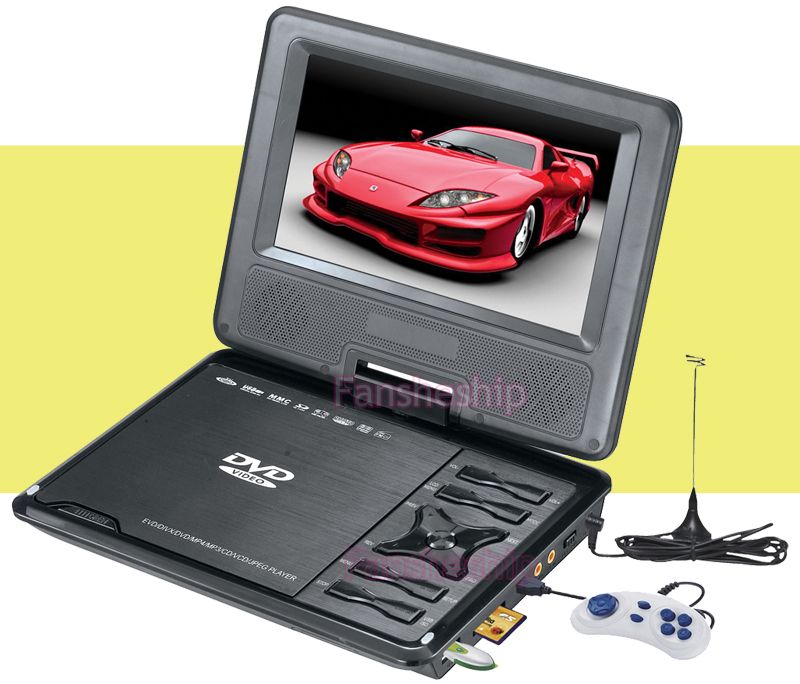 Portable DVD Player TV AV  MP4 USB SD Card Radio Games 270