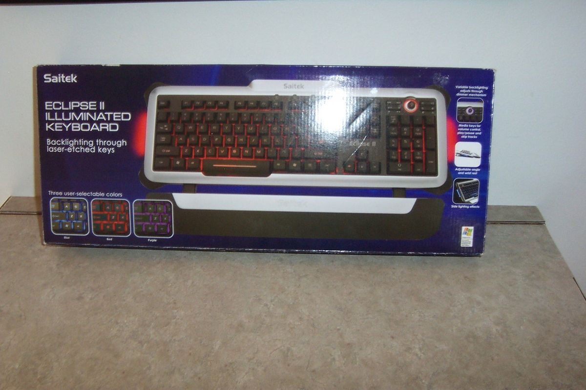 Saitek Eclipse II Backlit Illuminated PC Keyboard